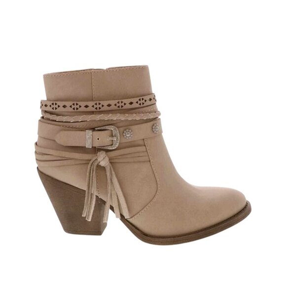 Jellypop Adia Fashion Booties Women Size 6 Natural Bone Beige Boho Fall Buckle - Picture 1 of 11